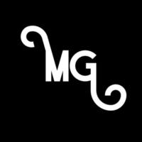 MG Letter Logo Design. Initial letters MG logo icon. Abstract letter MG minimal logo design template. M G letter design vector with black colors. mg logo