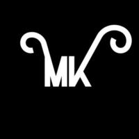 MK Letter Logo Design. Initial letters MK logo icon. Abstract letter MK minimal logo design template. M K letter design vector with black colors. mk logo