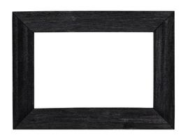 empty black painted wide wooden picture frame photo
