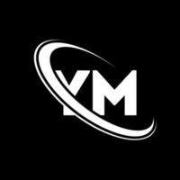 YM logo. Y M design. White YM letter. YM letter logo design. Initial letter YM linked circle uppercase monogram logo. vector