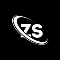 logotipo de zs. diseño zs. letra zs blanca. diseño del logotipo de la letra zs. letra inicial zs círculo vinculado logotipo de monograma en mayúsculas. vector