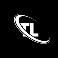 logotipo de TL. diseño TL. letra tl blanca. diseño del logotipo de la letra TL. letra inicial tl círculo vinculado logotipo de monograma en mayúsculas. vector