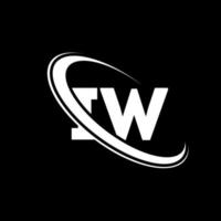 logotipo de i.w. iw diseño. letra iw blanca. diseño del logotipo de la letra iw. letra inicial iw círculo vinculado logotipo de monograma en mayúsculas. vector