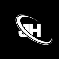 JH logo. J H design. White JH letter. JH letter logo design. Initial letter JH linked circle uppercase monogram logo. vector