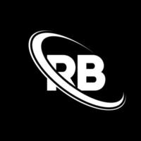 logotipo de rb. diseño rb. letra rb blanca. diseño del logotipo de la letra rb. letra inicial rb círculo vinculado logotipo de monograma en mayúsculas. vector