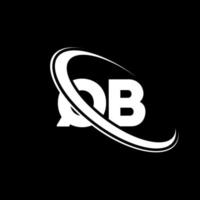 QB logo. Q B design. White QB letter. QB letter logo design. Initial letter QB linked circle uppercase monogram logo. vector