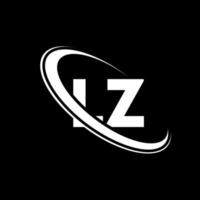 logotipo de lz. diseño lz. letra lz blanca. diseño del logotipo de la letra lz. letra inicial lz círculo vinculado logotipo de monograma en mayúsculas. vector