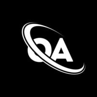 OA logo. O A design. White OA letter. OA letter logo design. Initial letter OA linked circle uppercase monogram logo. vector