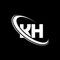 logotipo de k. diseño kh. letra kh blanca. diseño del logotipo de la letra kh. letra inicial kh círculo vinculado logotipo de monograma en mayúsculas. vector