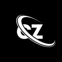 CZ logo. C Z design. White CZ letter. CZ letter logo design. Initial letter CZ linked circle uppercase monogram logo. vector