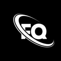 FQ logo. F Q design. White FQ letter. FQ letter logo design. Initial letter FQ linked circle uppercase monogram logo. vector