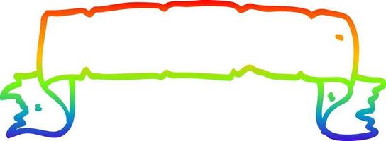rainbow gradient line drawing cartoon scroll banner vector