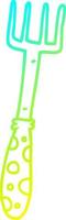 cold gradient line drawing cartoon fork vector