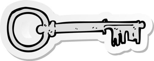 sticker of a cartoon key vector