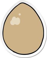 sticker of a cartoon egg vector