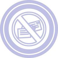 no mail circular icon vector