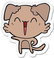 sticker of a happy little pointing dog cartoon vector