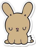 sticker of a cute cartoon rabbit vector