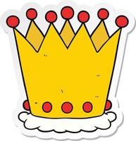 sticker of a cartoon crown vector