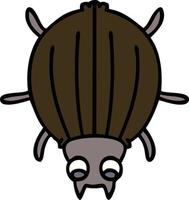 quirky hand drawn cartoon beetle vector