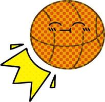 comic book style cartoon basketball vector