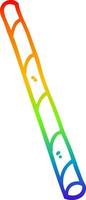 rainbow gradient line drawing cartoon striped straw vector