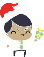 christmas cartoon of kawaii boy vector