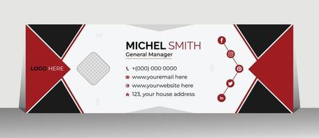 Corporate and clean email signature design template for personal information vector