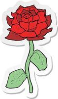 sticker of a rose cartoon vector