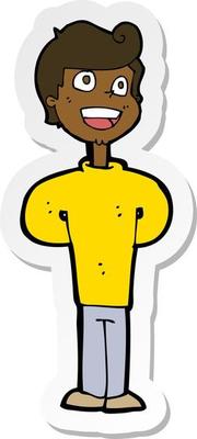 sticker of a cartoon happy man