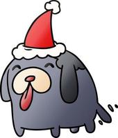 christmas gradient cartoon of kawaii dog vector