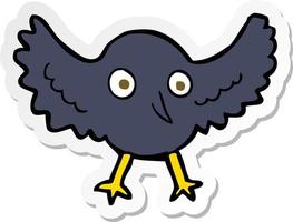 sticker of a cartoon crow vector