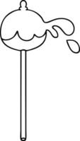 quirky line drawing cartoon toffee apple vector