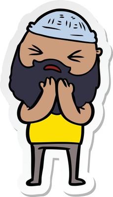 sticker of a cartoon man with beard