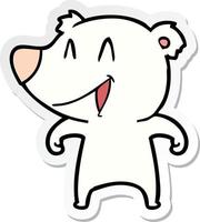 sticker of a polar bear cartoon vector