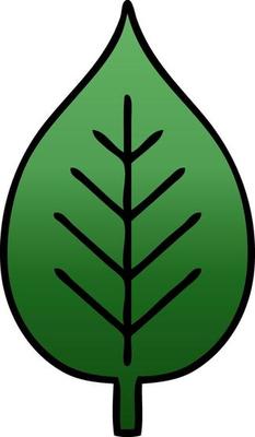 gradient shaded cartoon green leaf