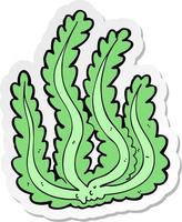 sticker of a cartoon seaweed vector