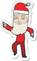 sticker of a cartoon santa claus vector