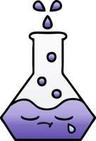 gradient shaded cartoon science beaker vector