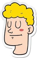 sticker of a cartoon male face vector