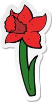 sticker of a cartoon flower vector