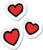 sticker of a cartoon love heart vector