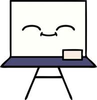 cute cartoon white board vector