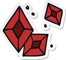 sticker cartoon doodle of some ruby gems vector