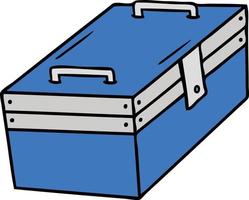 cartoon doodle of a metal tool box vector