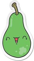 sticker of a cartoon pear vector