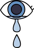 cute cartoon crying eye vector