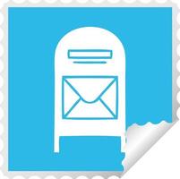 square peeling sticker cartoon mail box vector