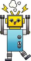 gradient shaded cartoon happy robot vector