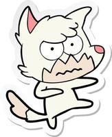 sticker of a cartoon annoyed fox vector